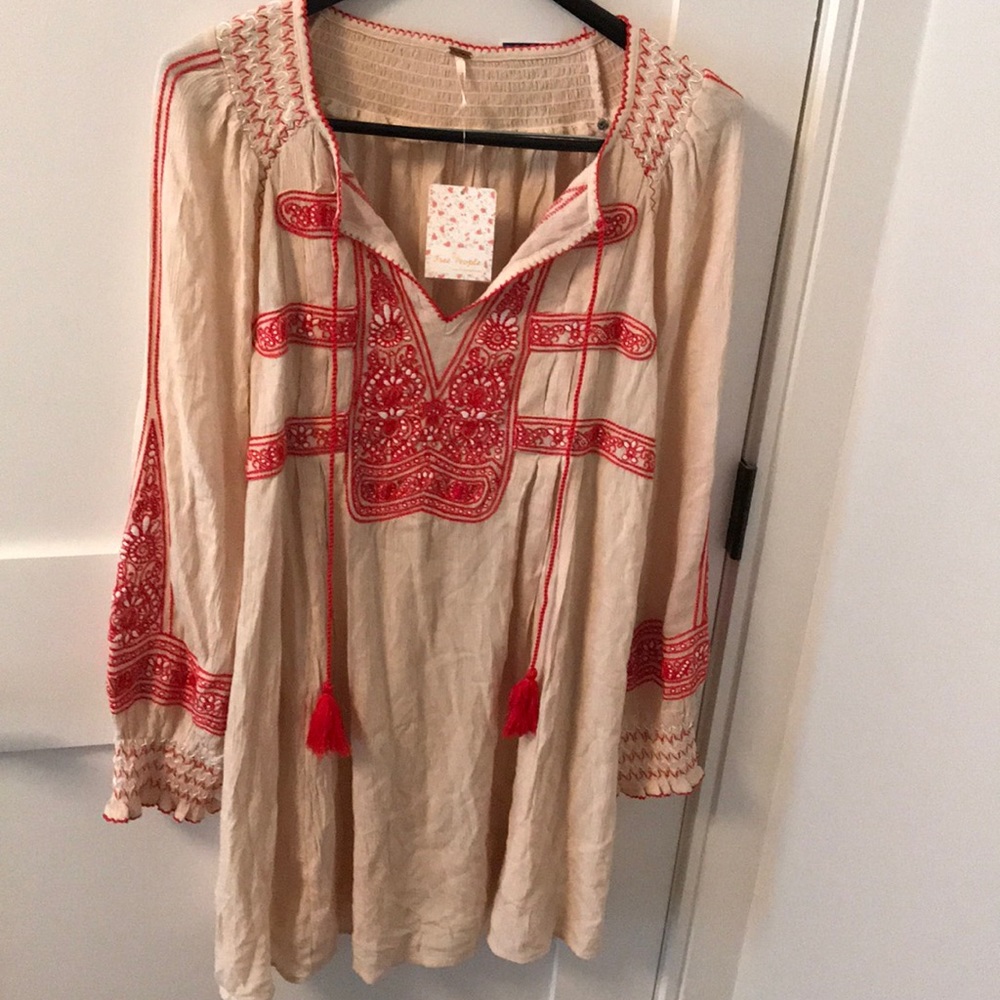 Free People Wind Willow Embroidered Mini Dress